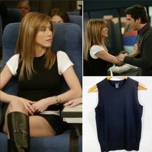 Theory Sweaters Aso Rachel Green On Friends Black Sweater Vest